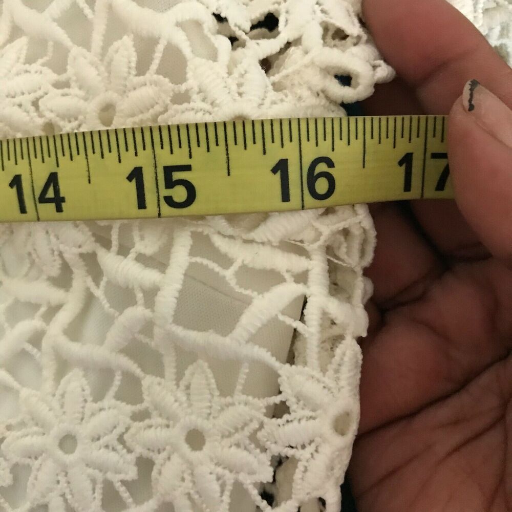 NWT L'Atiste By Amy Dress Womens Sz M White Lace Long Sleeve‎ Sheer Sheath - Picture 10 of 11